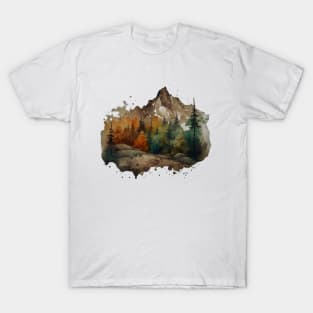 Watercolor Painting of Mountains T-Shirt